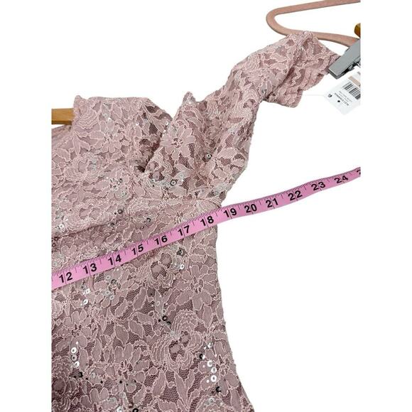 Alex Evenings Long Gown with Sequin Lace Bodice & Chiffon Skirt Women’s 12 New - Picture 6 of 10